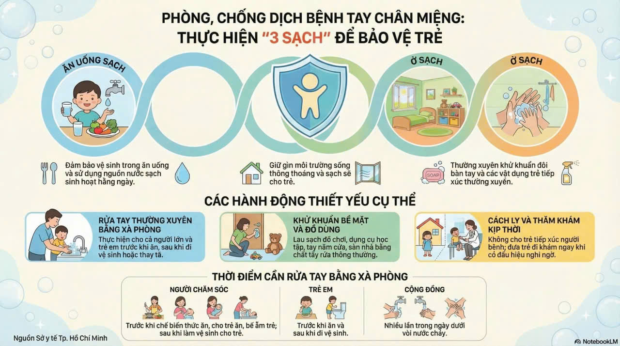 PHÒNG CHỐNG BỆNH TAY CHÂN MIỆNG Ở TRẺ NHỎ